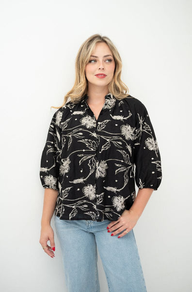 Embroidery Floral Blouse