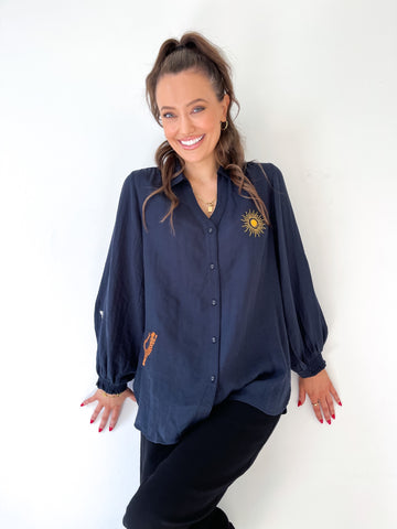 Embroidery Patch Blouse