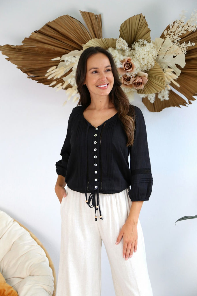 Black Boho Blouse