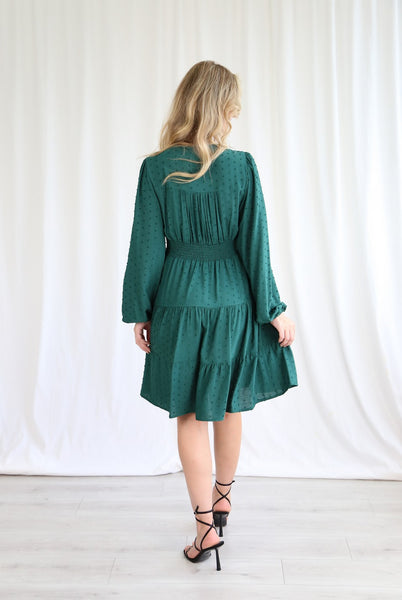 Emerald L/S Button Dress