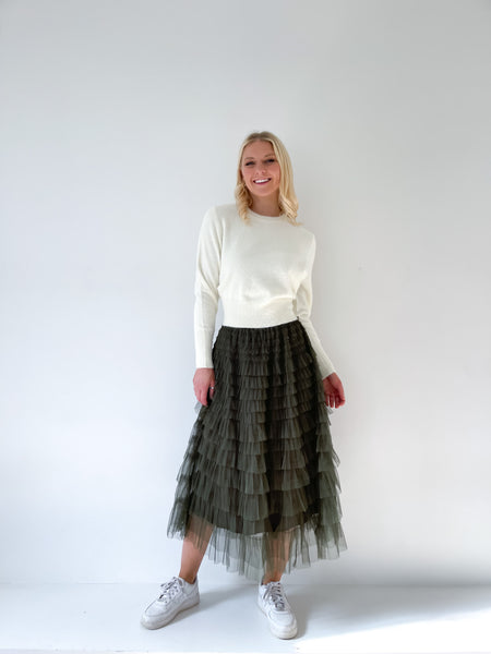 Mesh Tiered Skirt