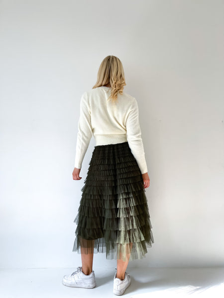 Mesh Tiered Skirt