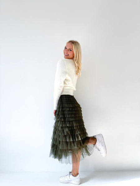 Mesh Tiered Skirt