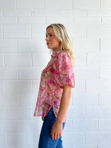 Floral Blouson Sleeve Top