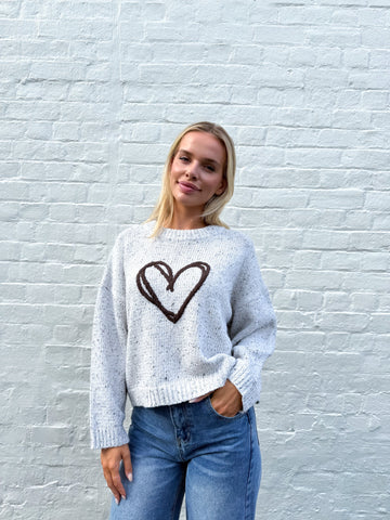 Melange Heart Jumper