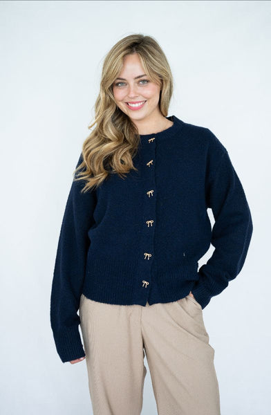 Ribbon Button Cardi