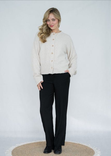 Ribbon Button Cardi