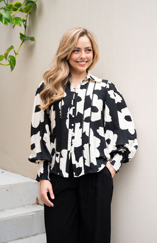 Black Poppy Blouse